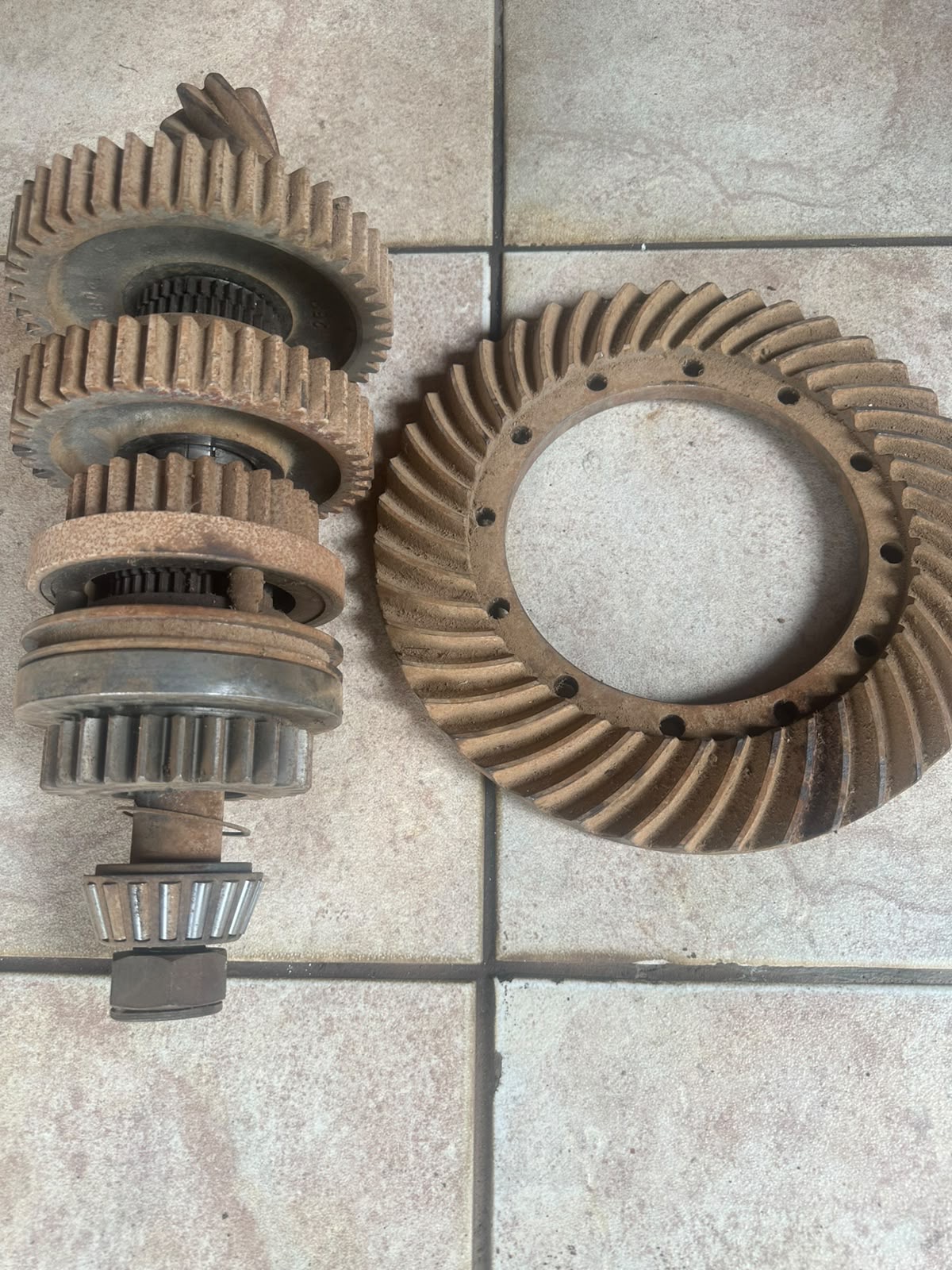 Engrenagens do sistema de transmissão da Case 580H